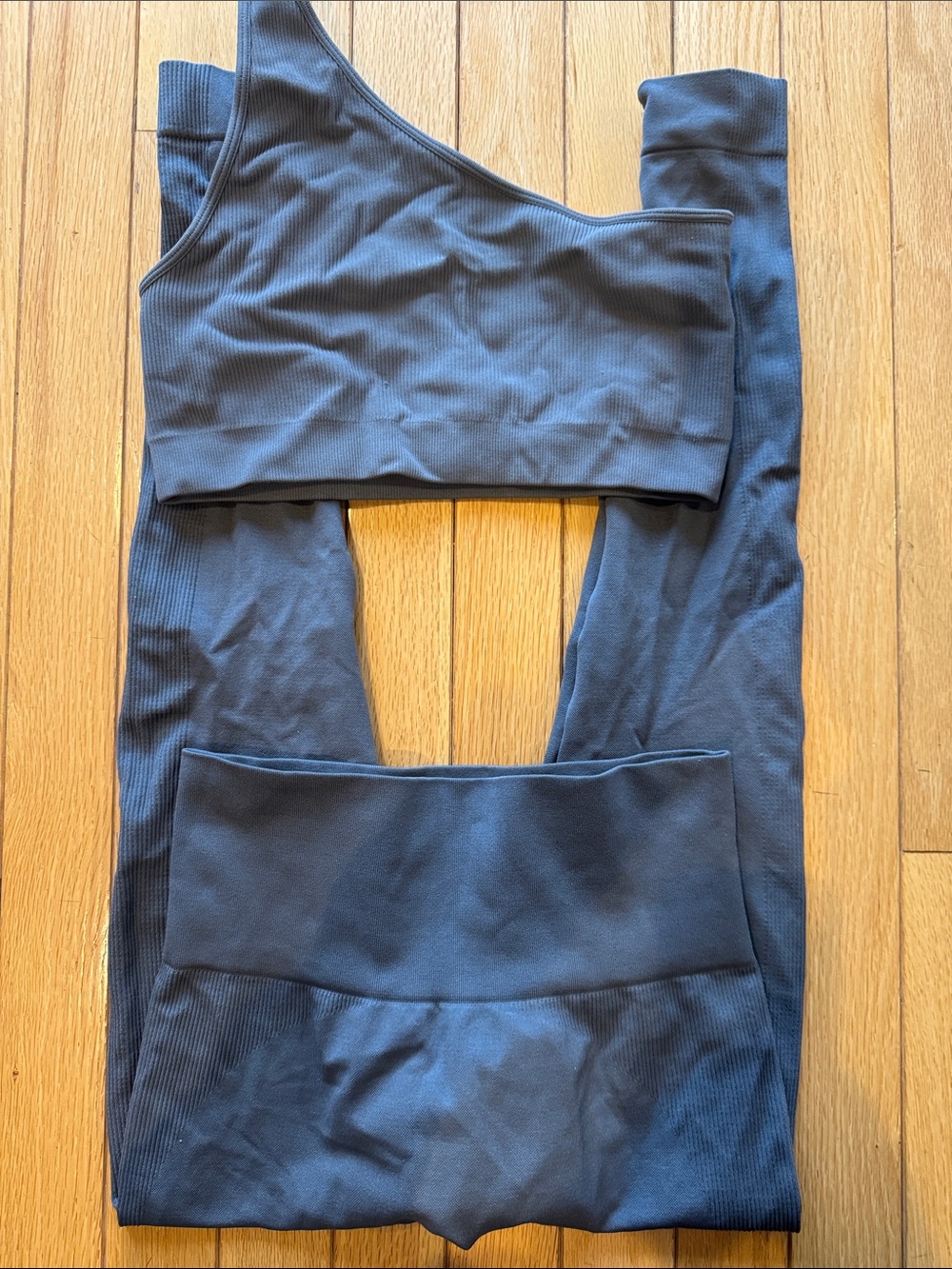 Women’s One-Shoulder Seamless Active Set — Charcoal